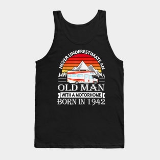 Old Man with Motorhome born 1942 80th Birthday Camping Tank Top